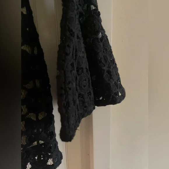 Free People Back to Black Crochet Mini Dress 4 - Picture 12 of 16